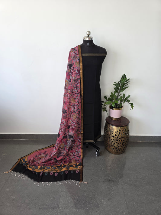 Pure mangalagiri silk top with pure soft mangalagiri digital silk shawl - MD2