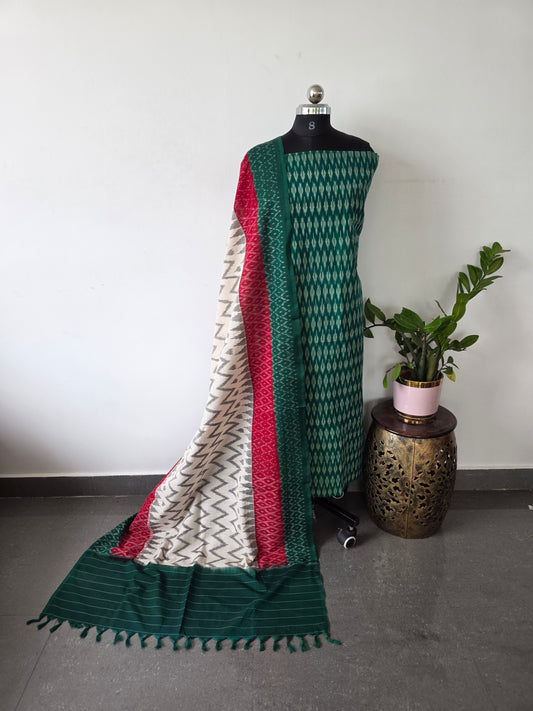 Handloom Mercerised ikkat cotton salwar set - MKK152