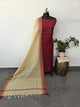 Bhagalpuri katan weaving set with temple border dupatta -BA555