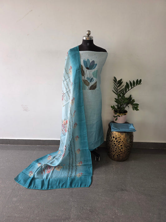 Soft semi tussar silk set -33