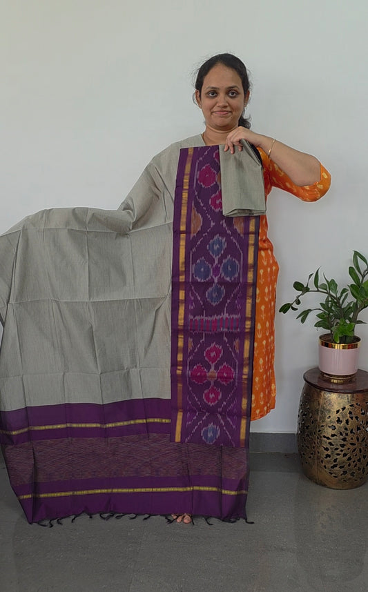 Pochampally sico set with ikkat damn- SZ281