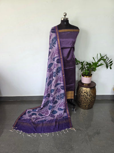 Handloom mangalagiri silk top with pure mangalagiri digital silk shawl - ML27