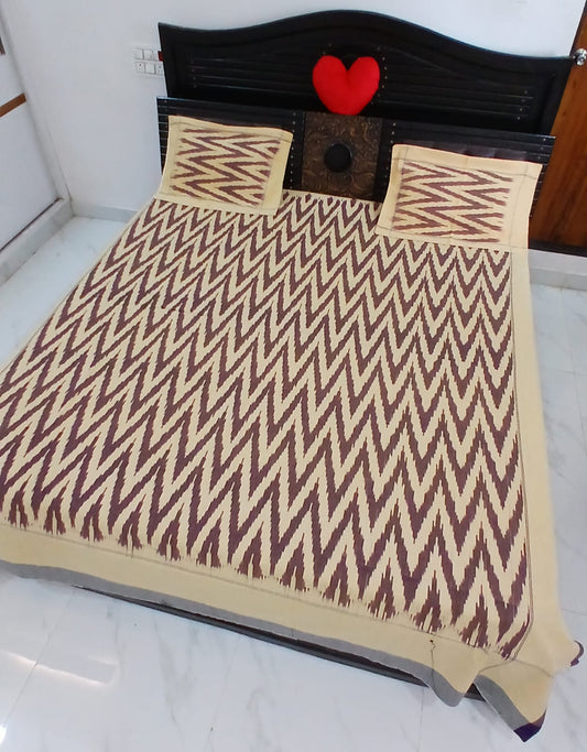 Warp ikkat bed sheets (90*108 2/40s bedsheet with pillow) - NV521
