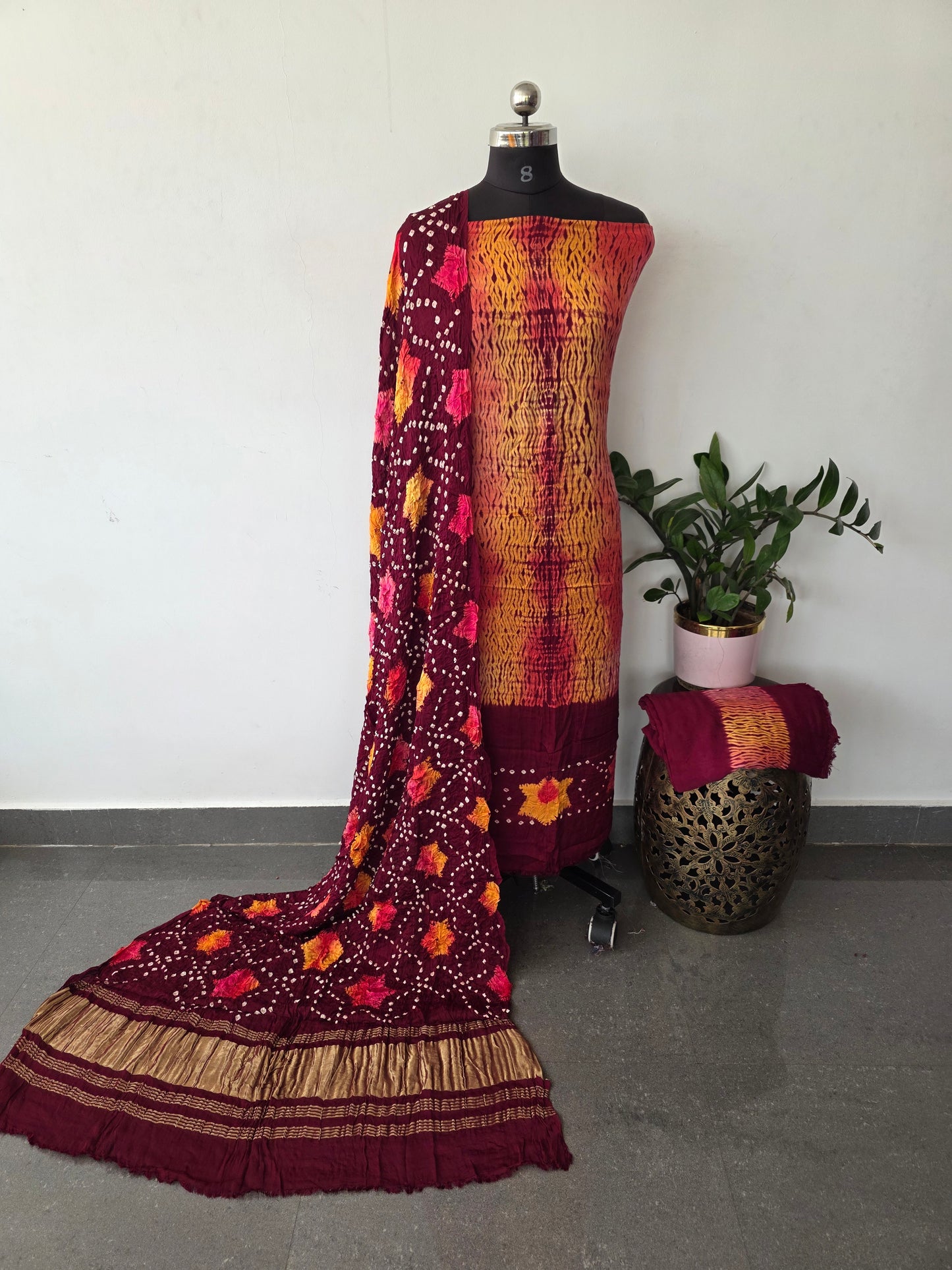 Handcrafted Modal silk multi shibori set - BN132