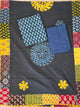 Handcrafted ajrakh cotton top with applique cotton shawl - BAA39