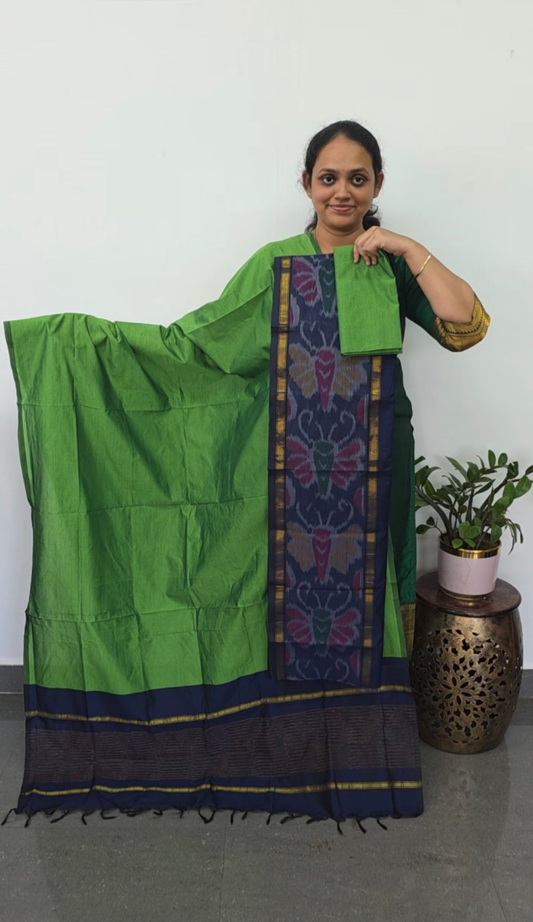 Pochampally sico set with ikkat damn -SD442