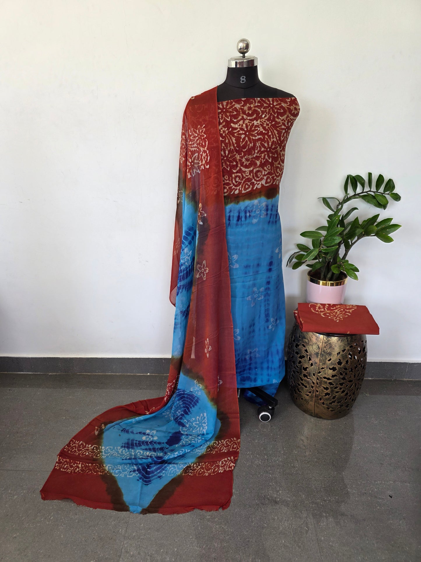 Handblock georgette salwar set - GE171