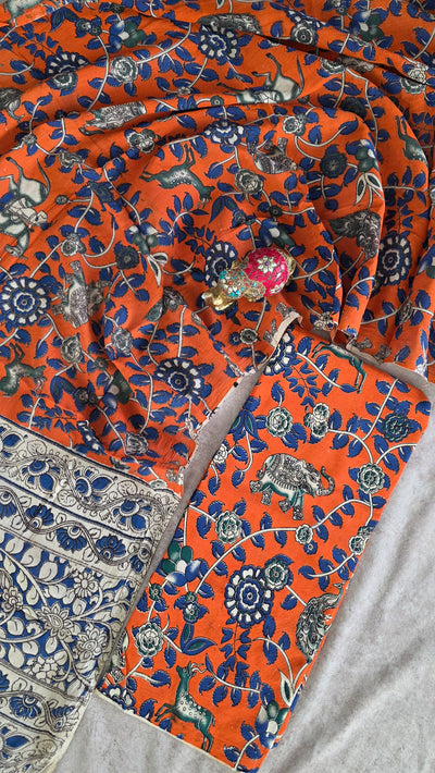 Authentic pure kalamkari cotton set (2 pc set) - AK250