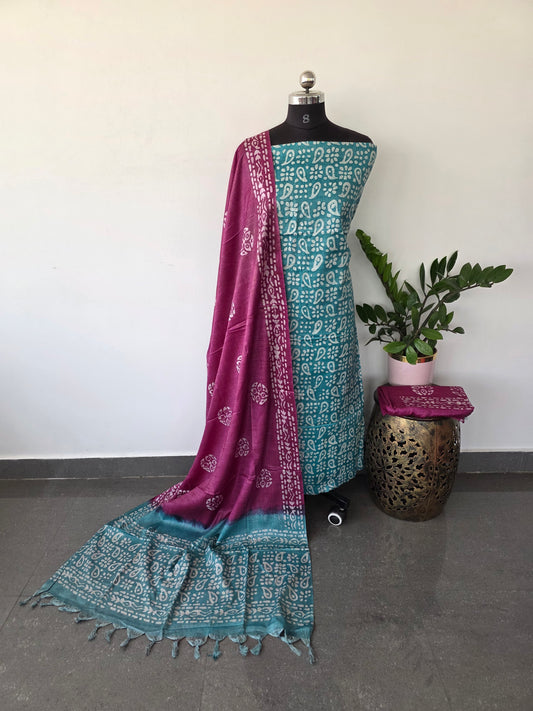 Bhagalpuri batik salwar set - BA48