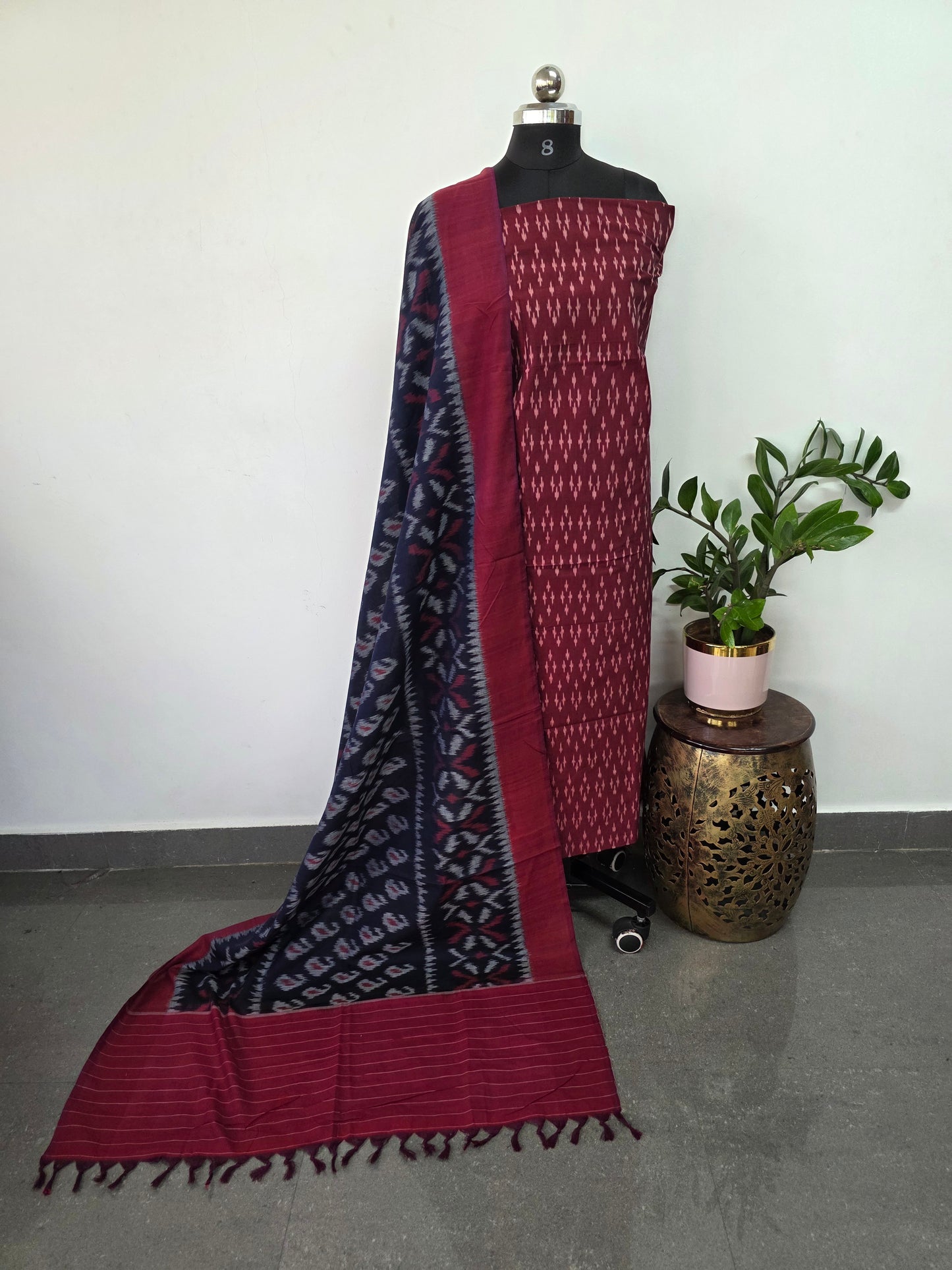 Handloom Mercerised ikkat cotton salwar set - KK189