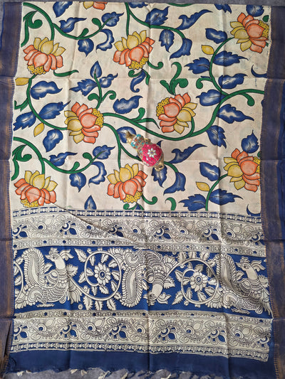 Handcrafted chennuri kalamkari silk dupatta - KAA27