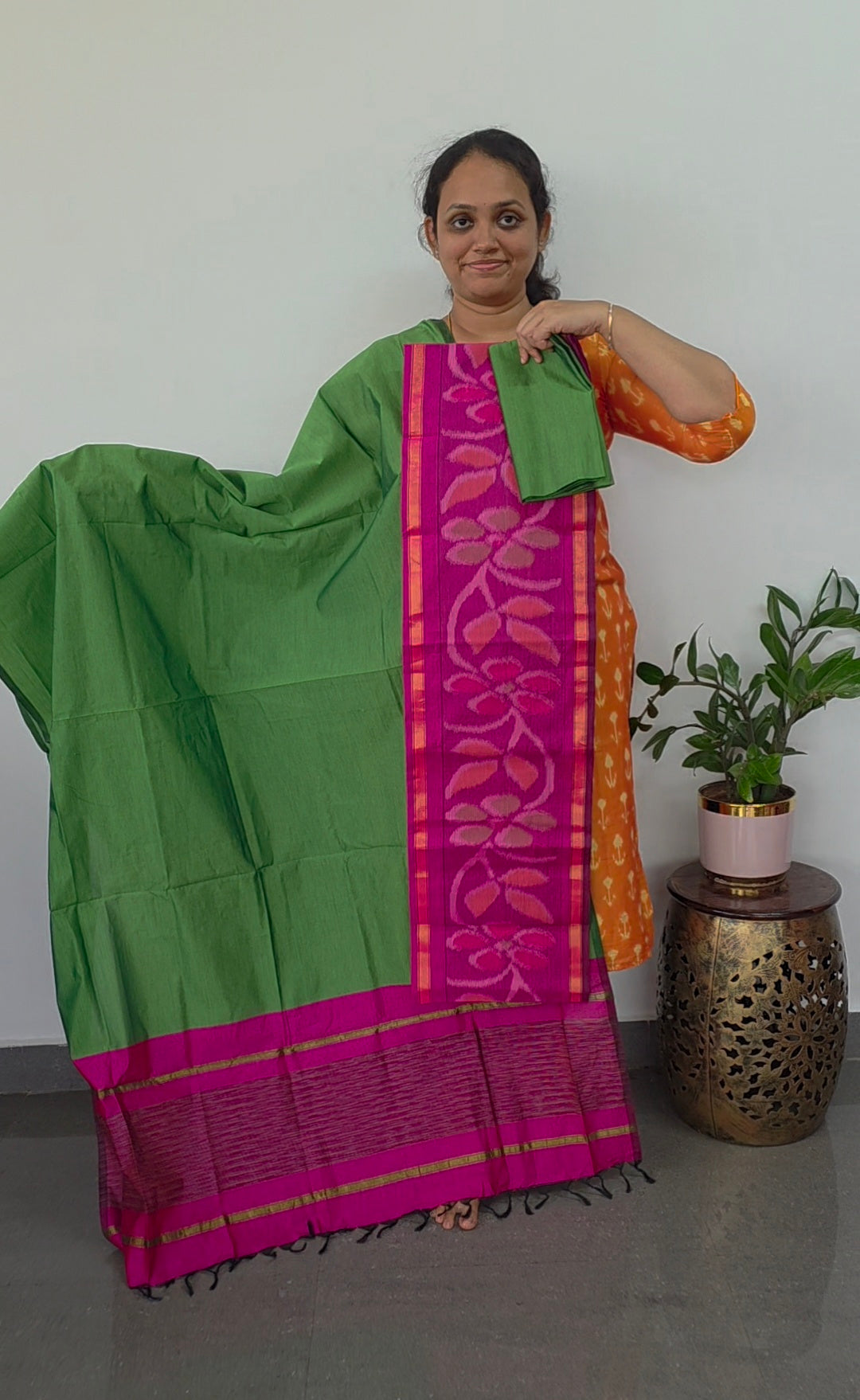 Pochampally sico set with ikkat damn- SZ284