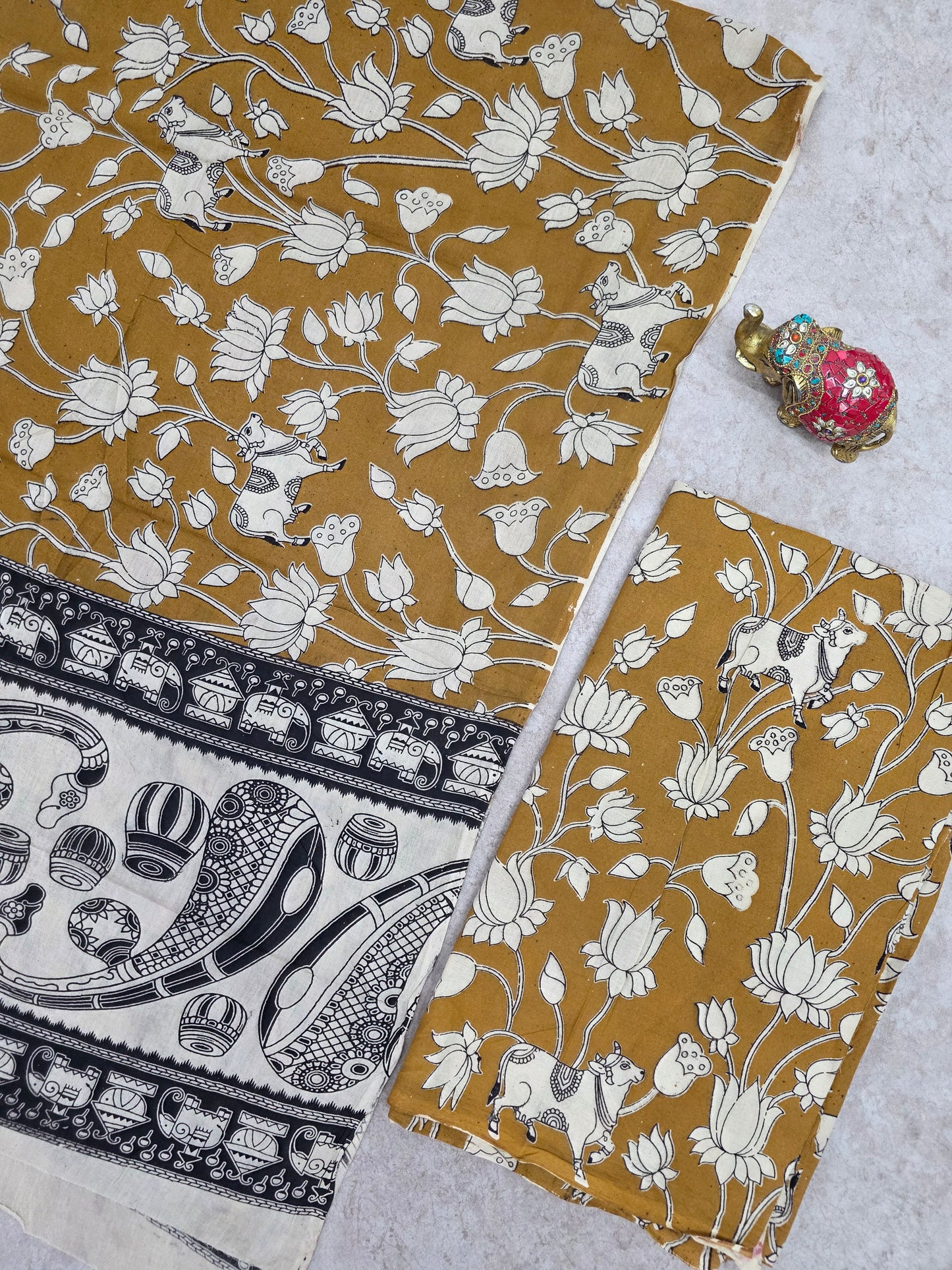 Pure Kalamkari Cotton Salwar Set (2.5 Metres) - Ak344