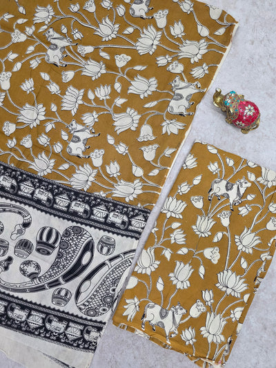 Pure Kalamkari Cotton Salwar Set (2.5 Metres) - Ak344