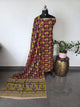 Handcrafted pure kalamkari cotton set (2 pc)- AK454