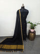 Premium handloom linen jamdhani set(black) -JMM532