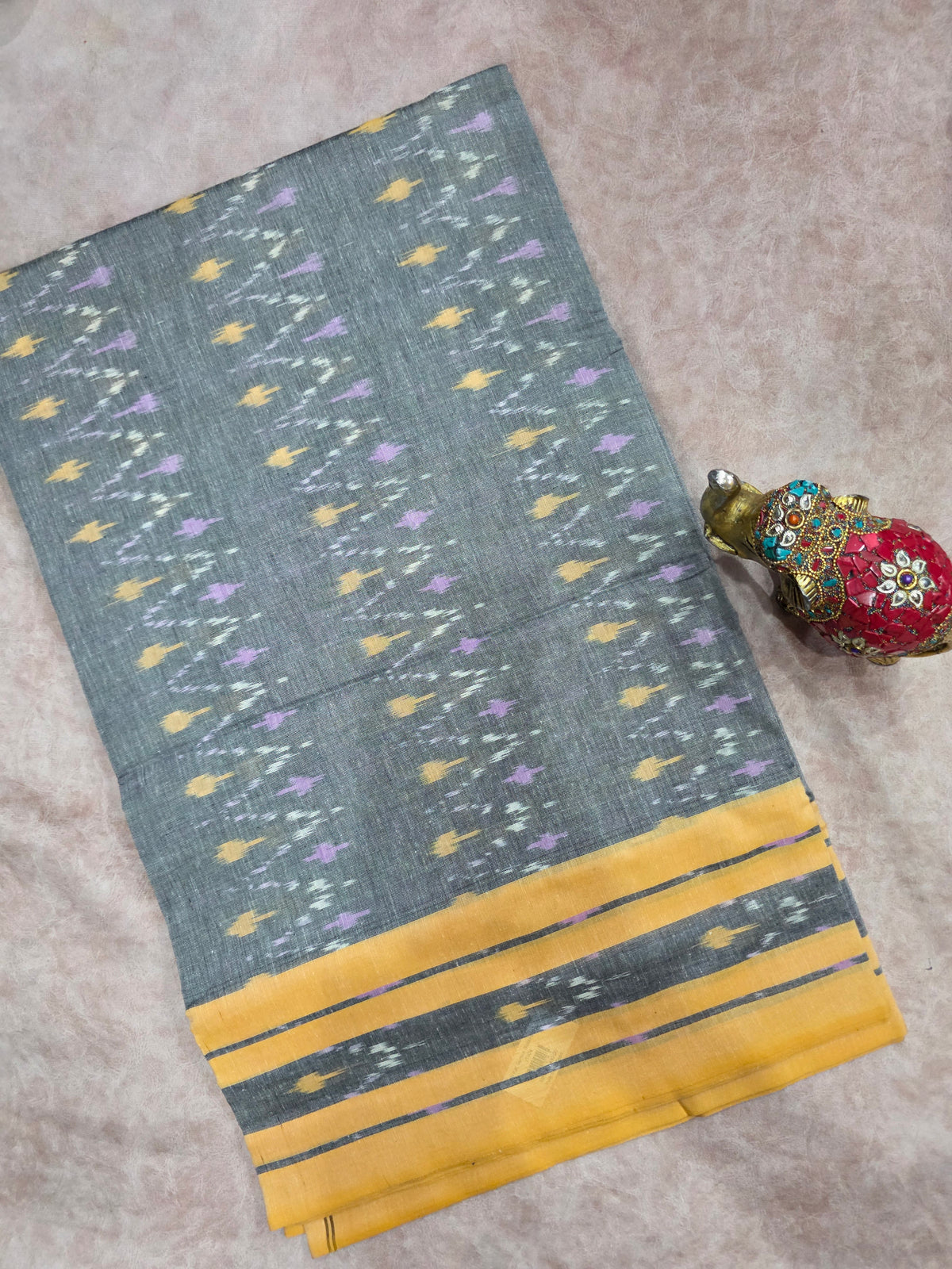 Mercerised warp ikkat saree - WW259