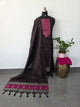 Banarasi Raw silk brocade suit(Brown)-DW7