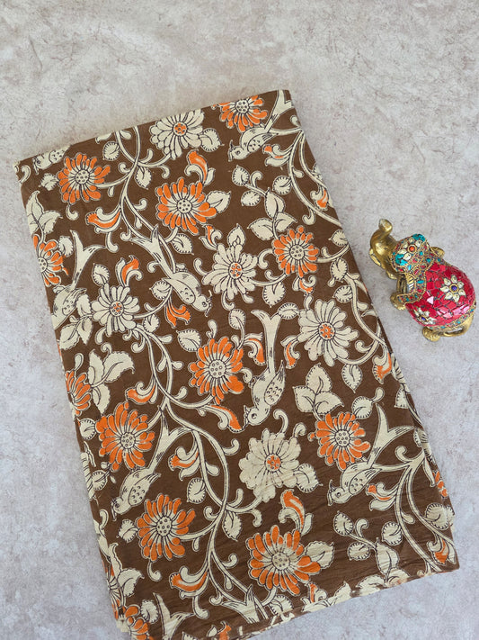 Pure kalamkari cotton running material ( 0. 5 mtrs) - DK17