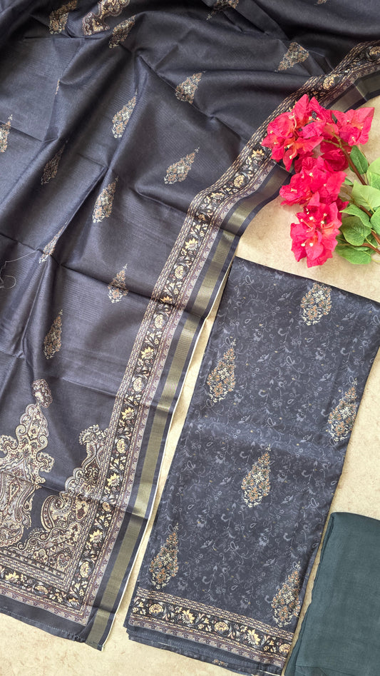 Premium semi tussar silk set - CT13