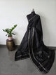 Premium checked semi mangalagiri pattu saree (black) - MAA161