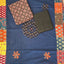 Handcrafted ajrakh cotton top with applique cotton shawl - BAA40