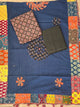Handcrafted ajrakh cotton top with applique cotton shawl - BAA40