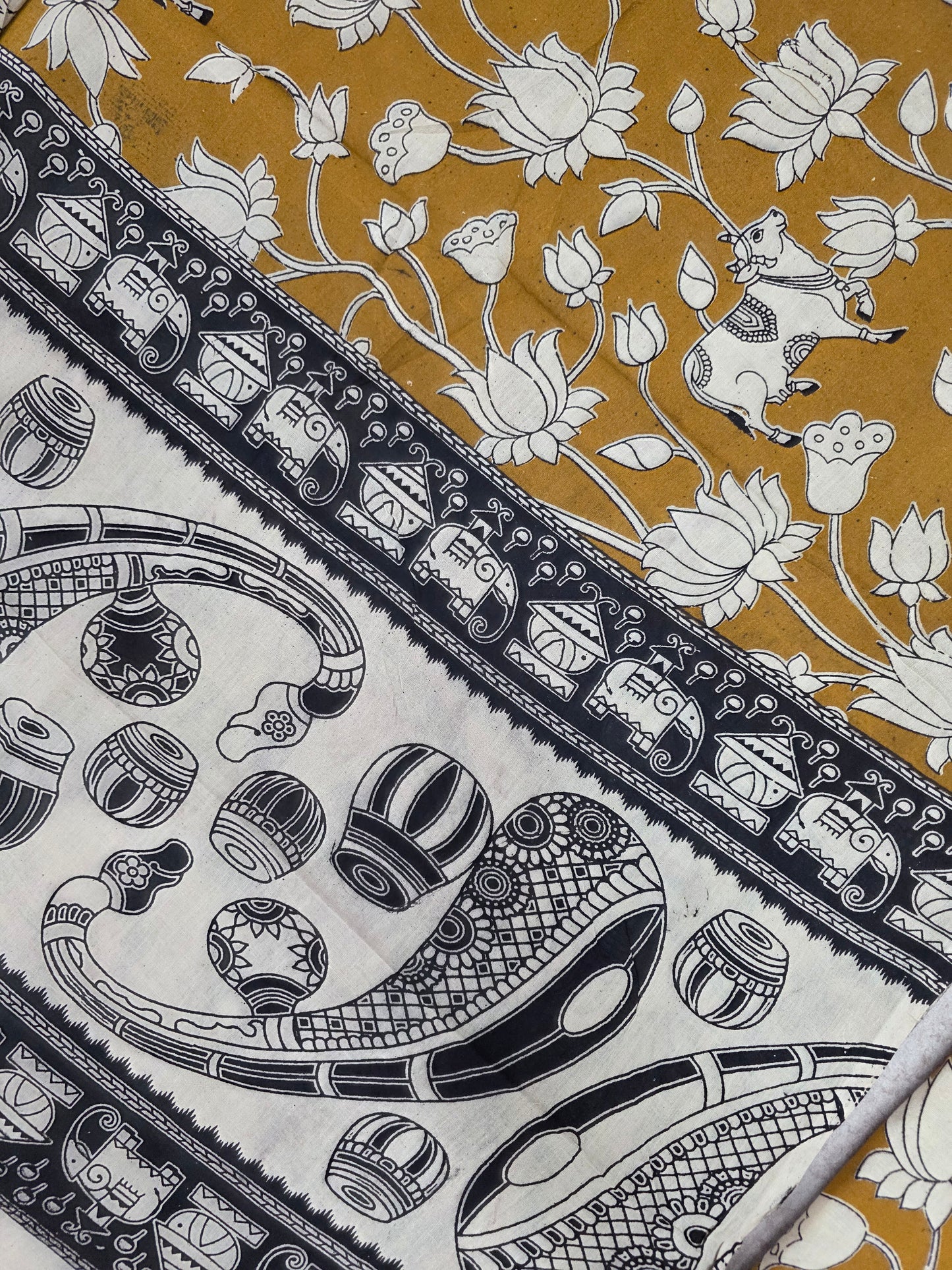 Pure Kalamkari Cotton Salwar Set (2.5 Metres) - Ak344