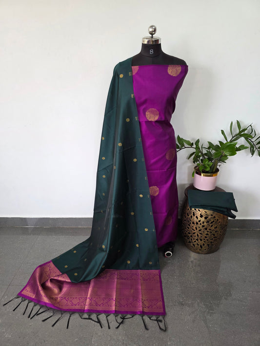 Semi kanchi jacquard butta borderless salwar set - SD2