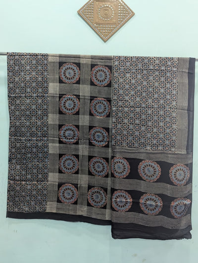 Handcrafted ajrakh modal silk set - HZ186