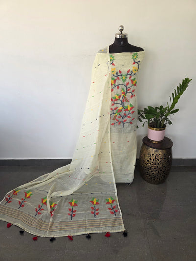 Silk cotton jamdhani set - AV234