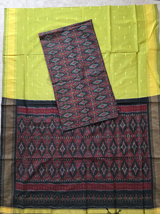Handloom Pochampally ikkat sico pattu set - KK44