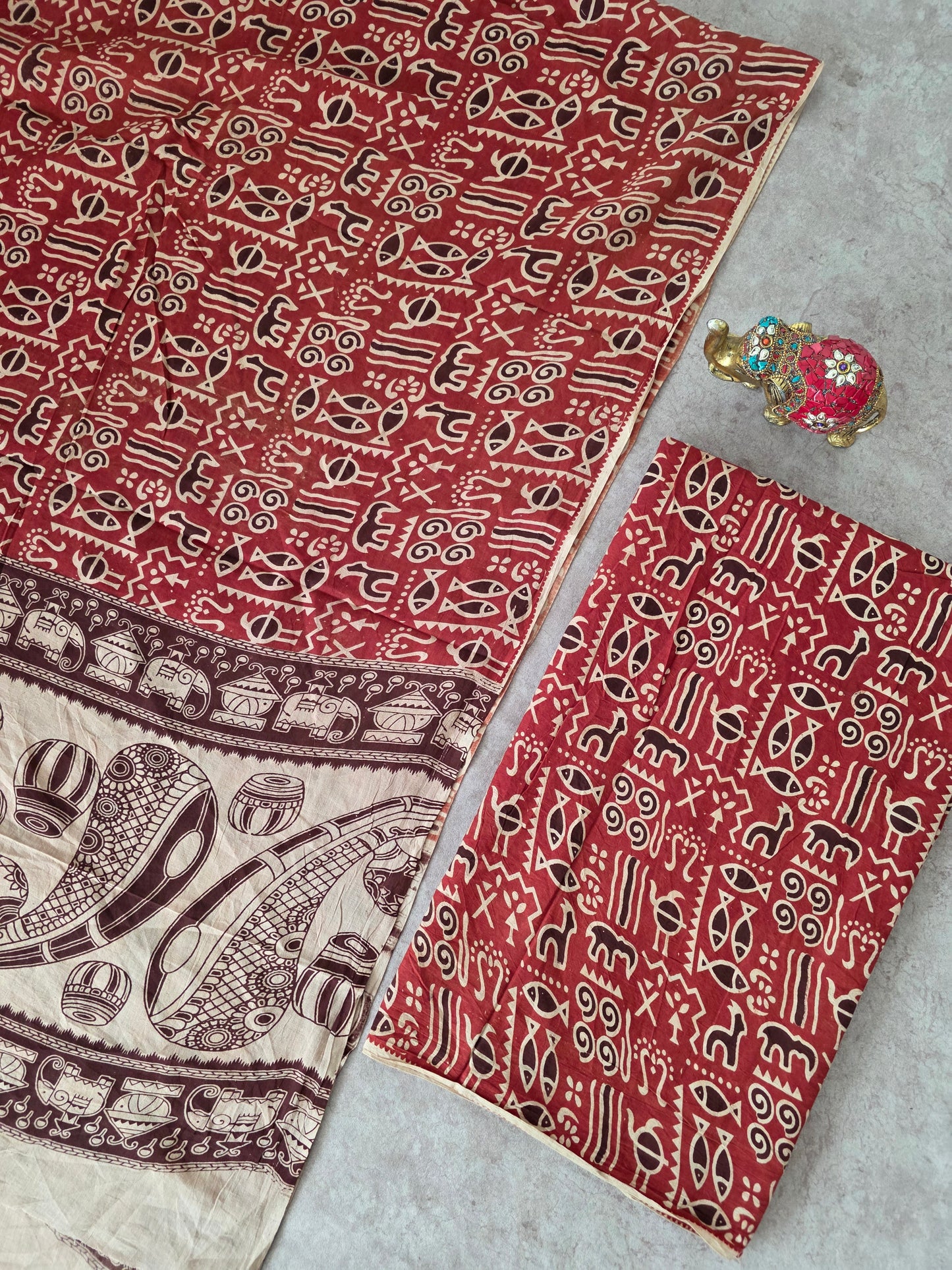 Pure Kalamkari Cotton Salwar Set (2.50 Metres) - Ak357