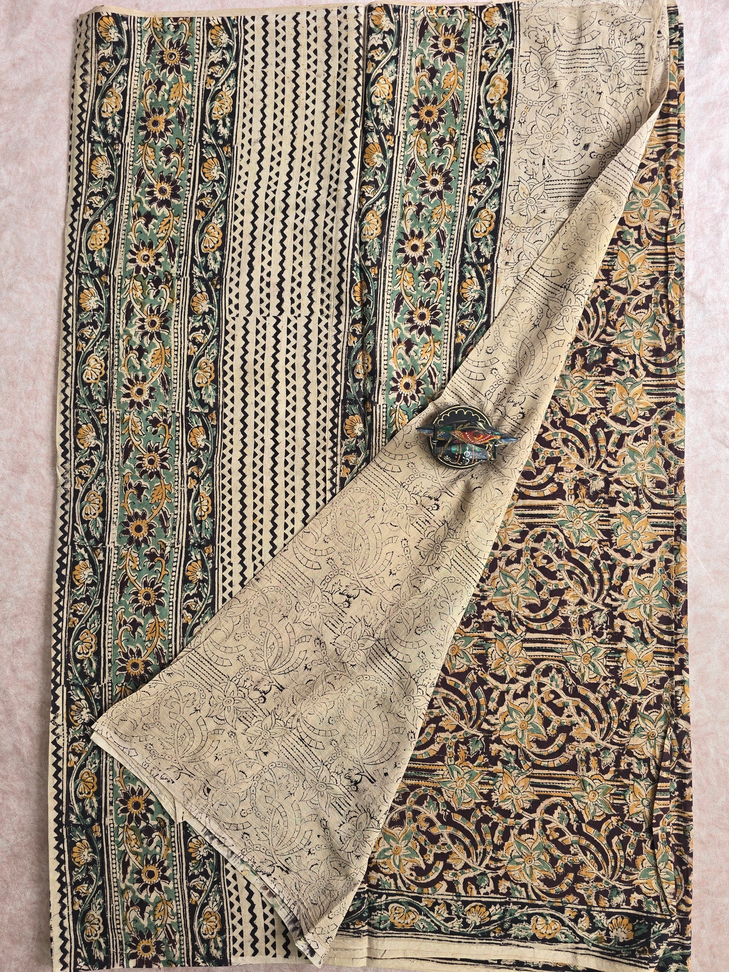 Handblock pure kalamkari cotton set - HZ8