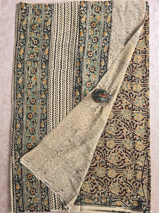 Handblock pure kalamkari cotton set - HZ8
