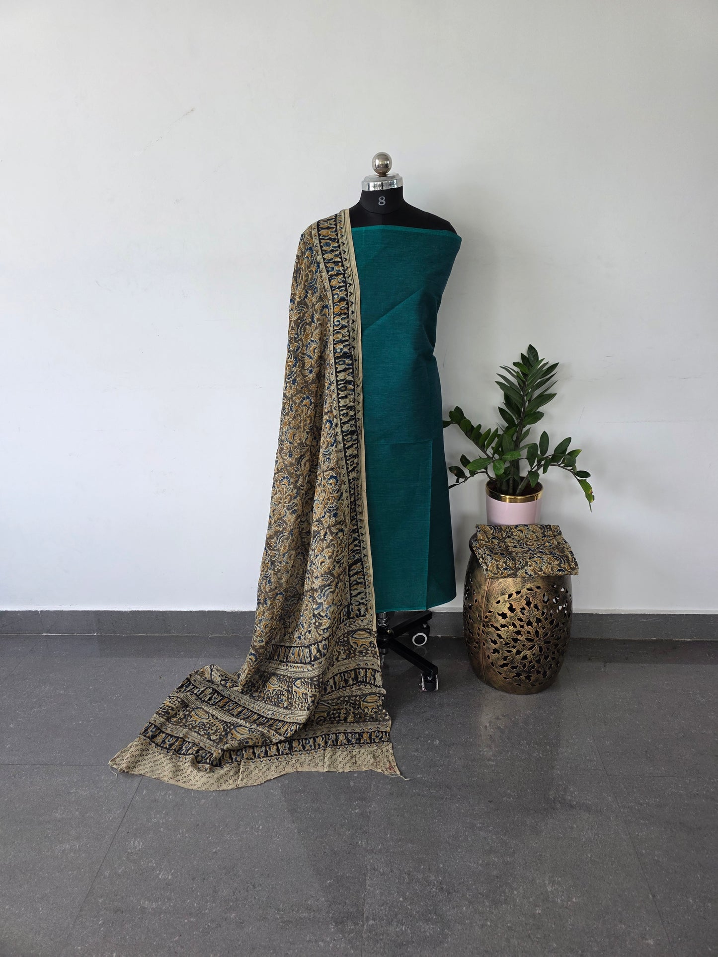 Handblock pure kalamkari cotton set  - HA3