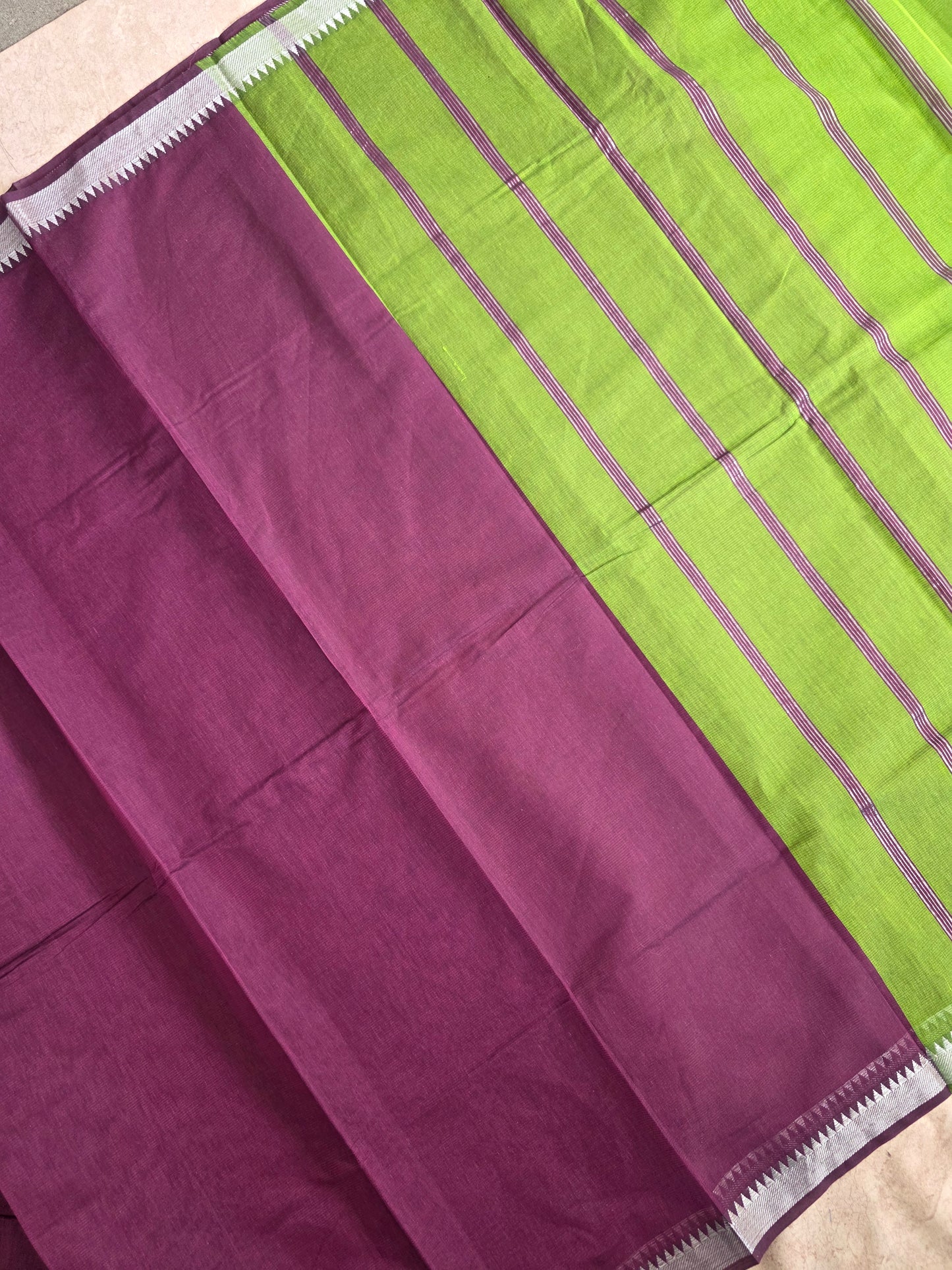 South cotton saree with metallic border - MAA184