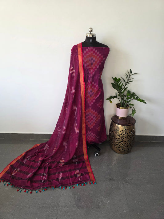 Premium khadi pochampally salwar set - KPS4