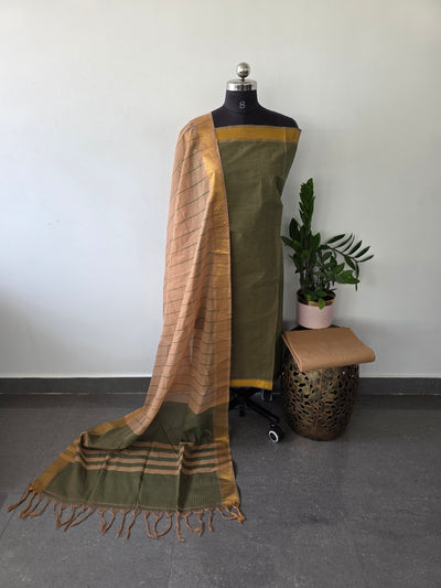 Handloom cotton with mangalagiri border salwar - MAA123
