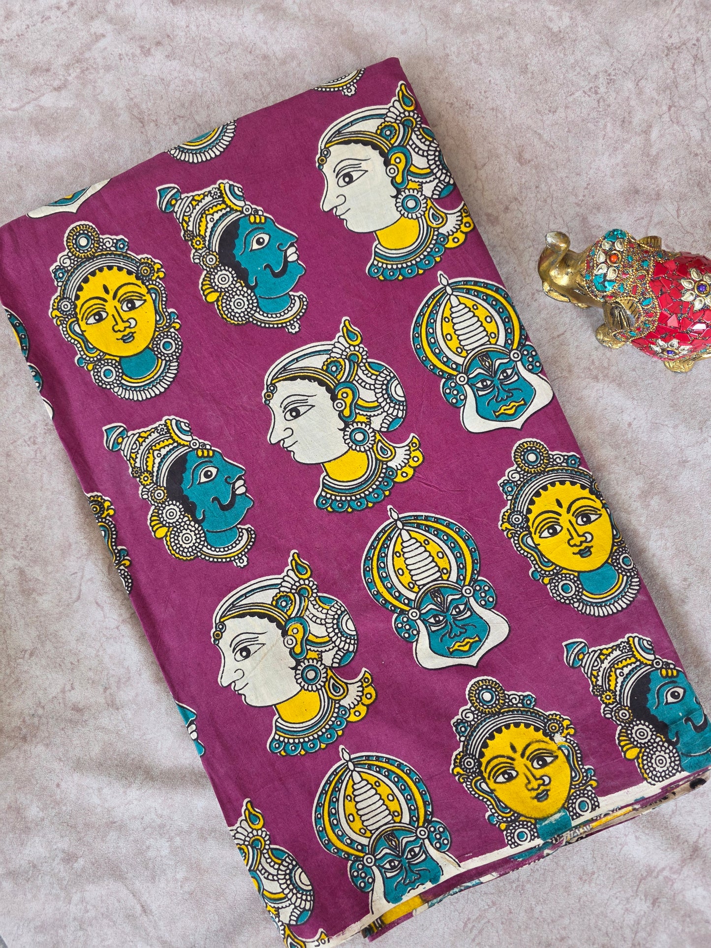 Pure kalamkari cotton running material (0.5mtr)- AK213