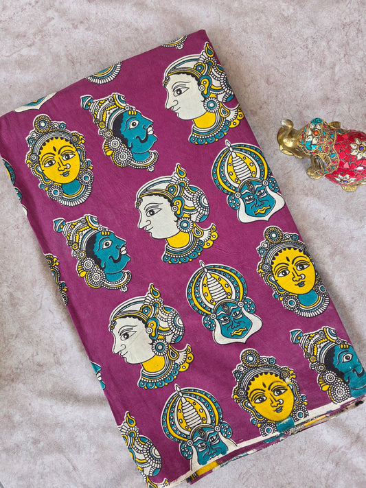 Pure kalamkari cotton running material (0.5mtr)- AK213