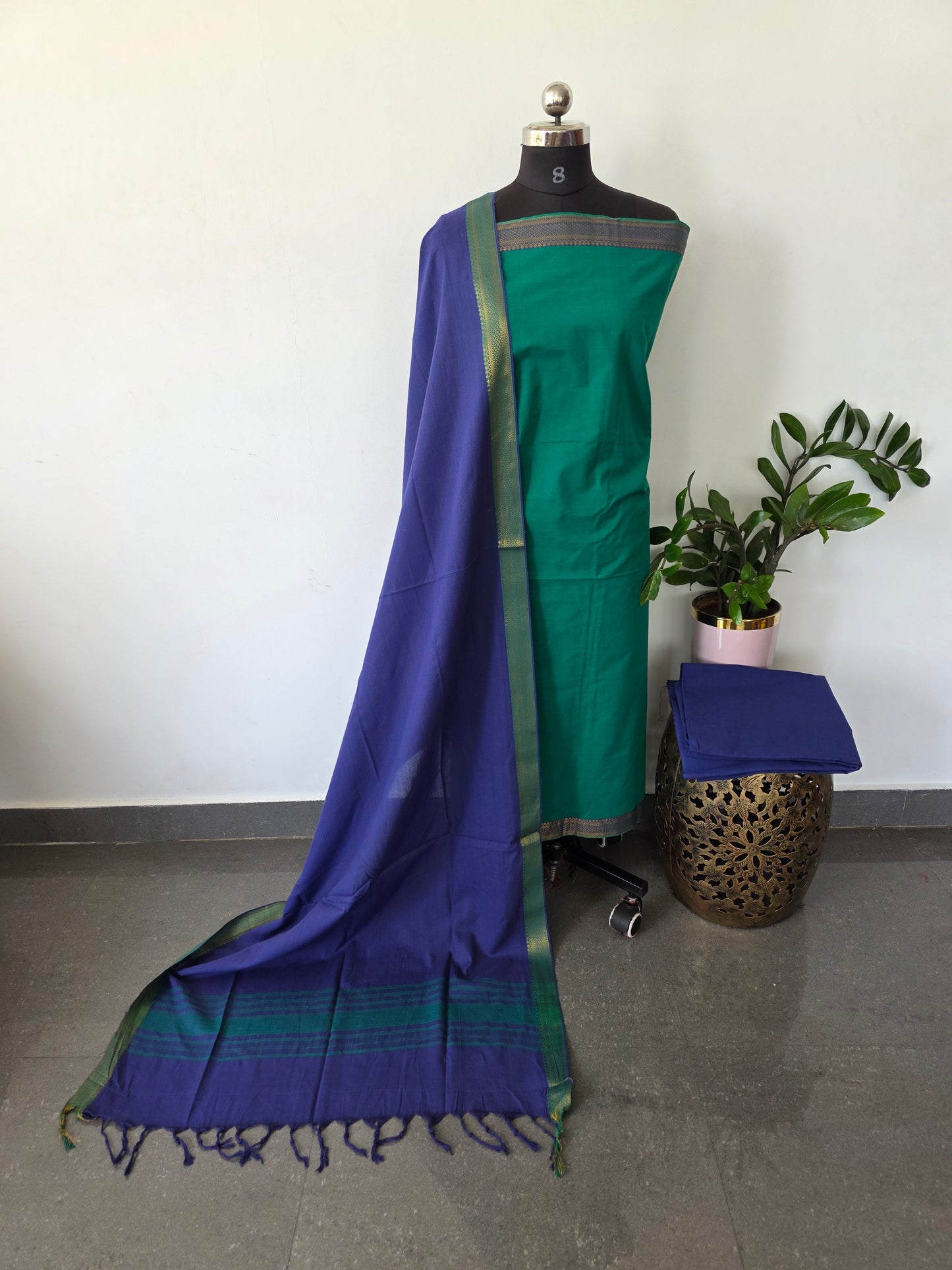 Prewashed mangalagiri south cotton set - HJ77