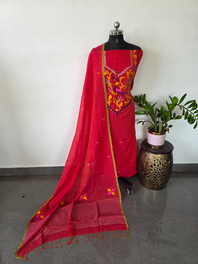 Handloom Mul cotton paithani jamdhani set - JMM293