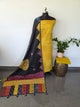 Handcrafted ajrakh cotton top with applique cotton shawl - BAA20