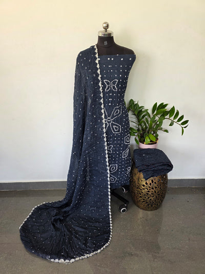 Handcrafted bandhani cotton set -B77