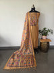 Kalamkari - Tussar silk set with zari butta - AS148