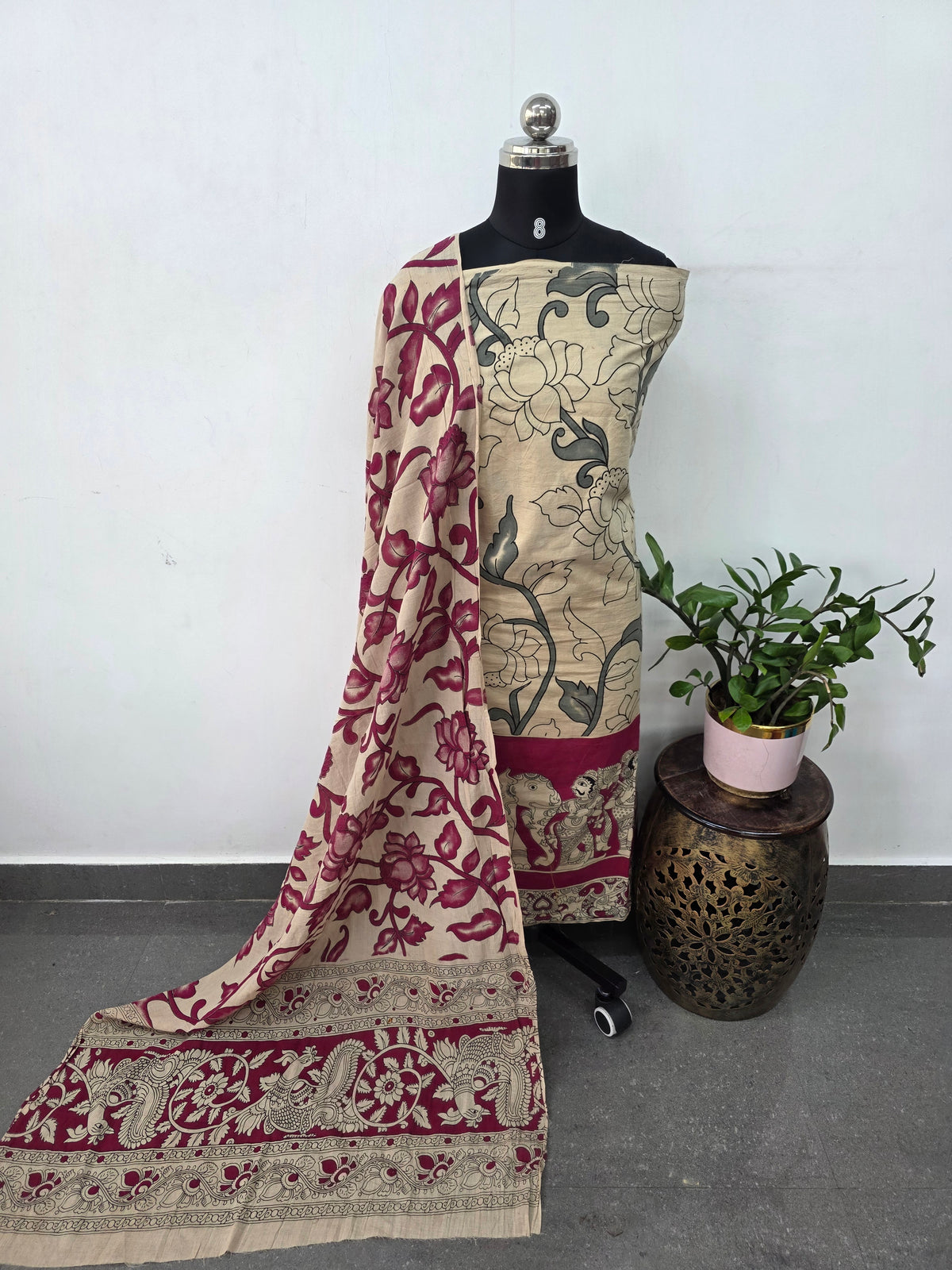 Handcrafted pure kalamkari cotton (2 pcs) set -AK567