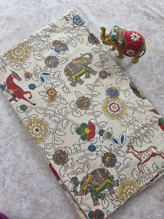 Pure kalamkari cotton running material (1 meter)- KM45