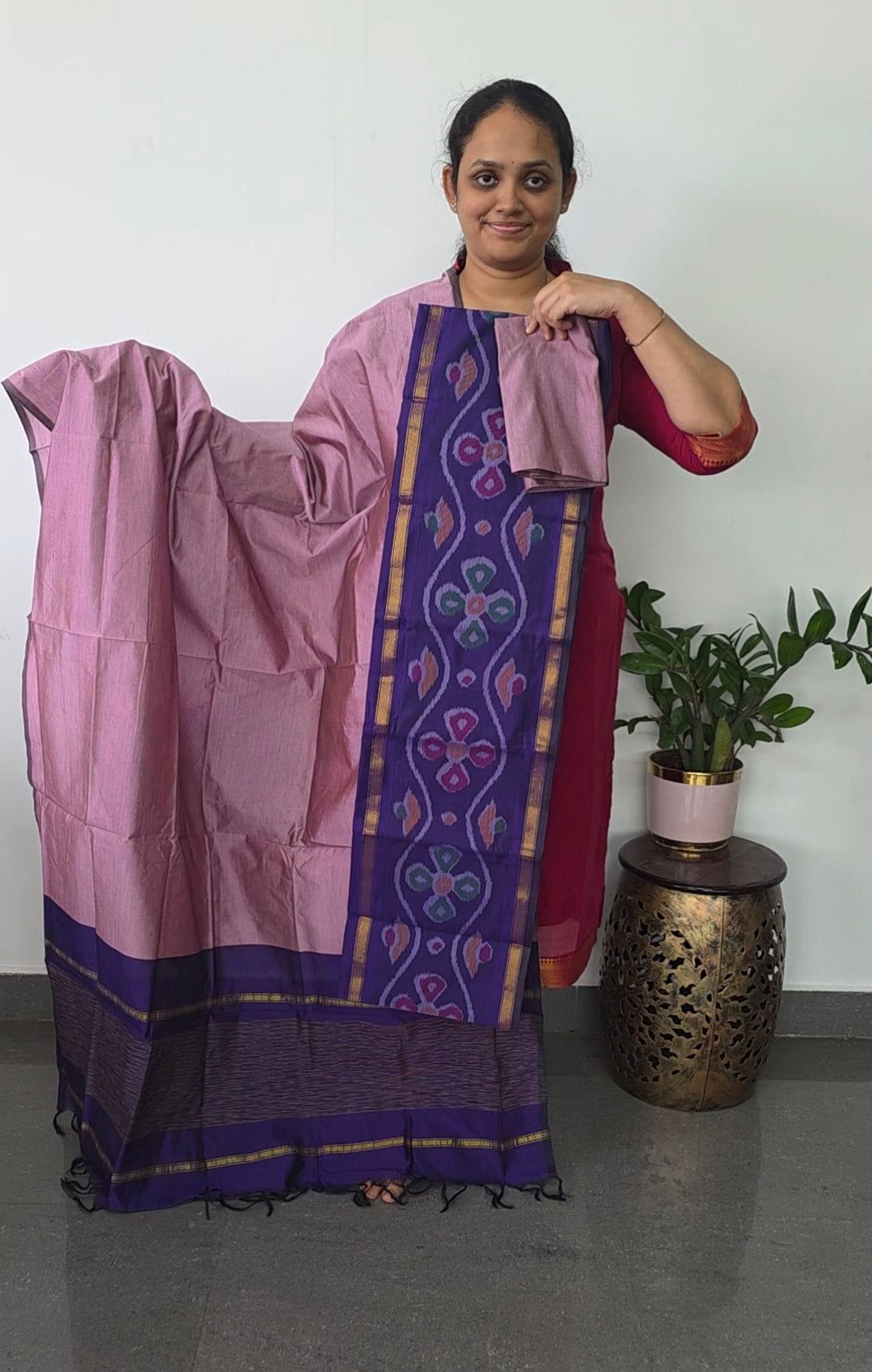 Pochampally sico set with ikkat damn -SZ337