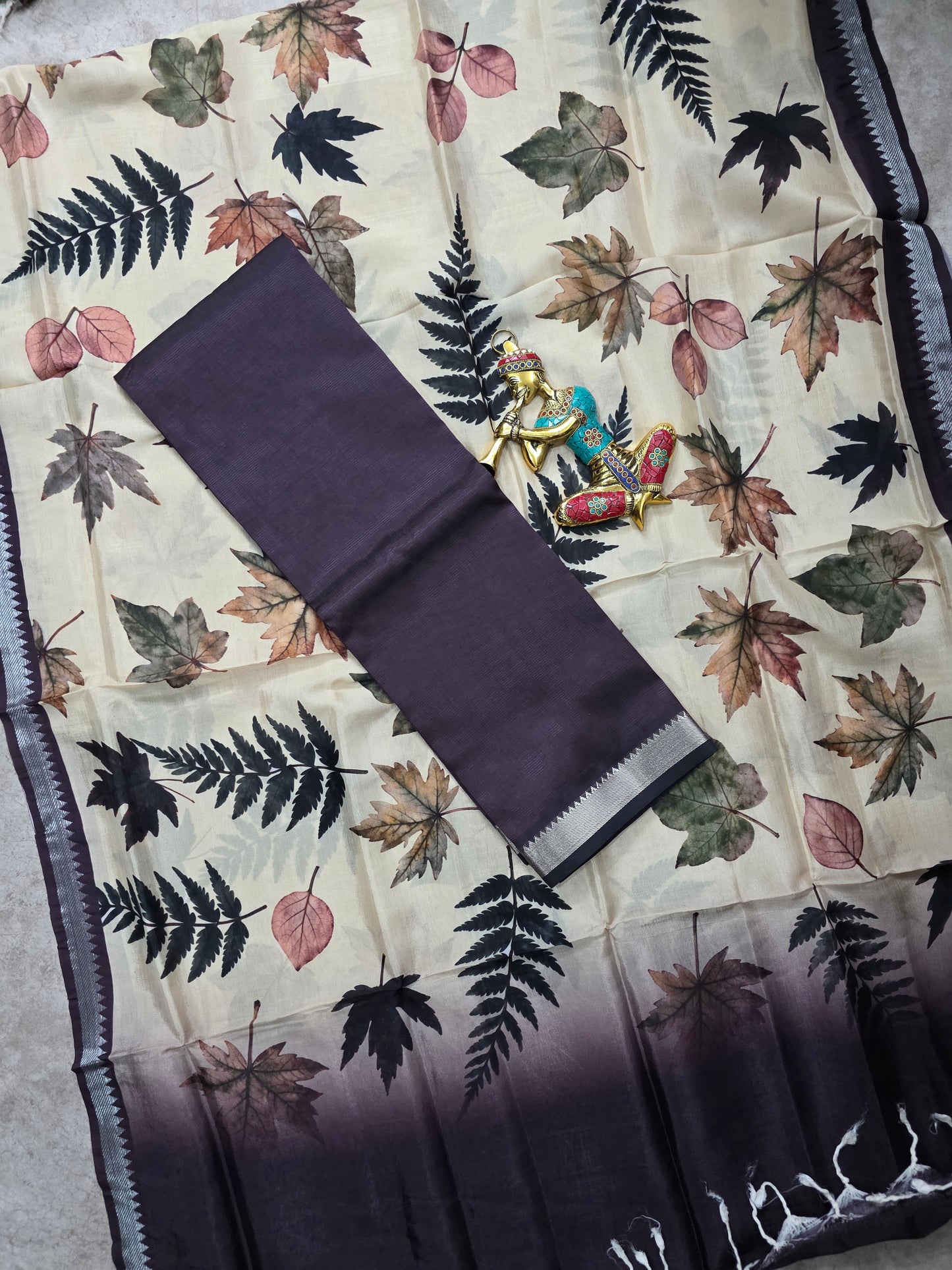 Handloom Mangalagiri silk top with digital mangalagiri silk shawl - RV131